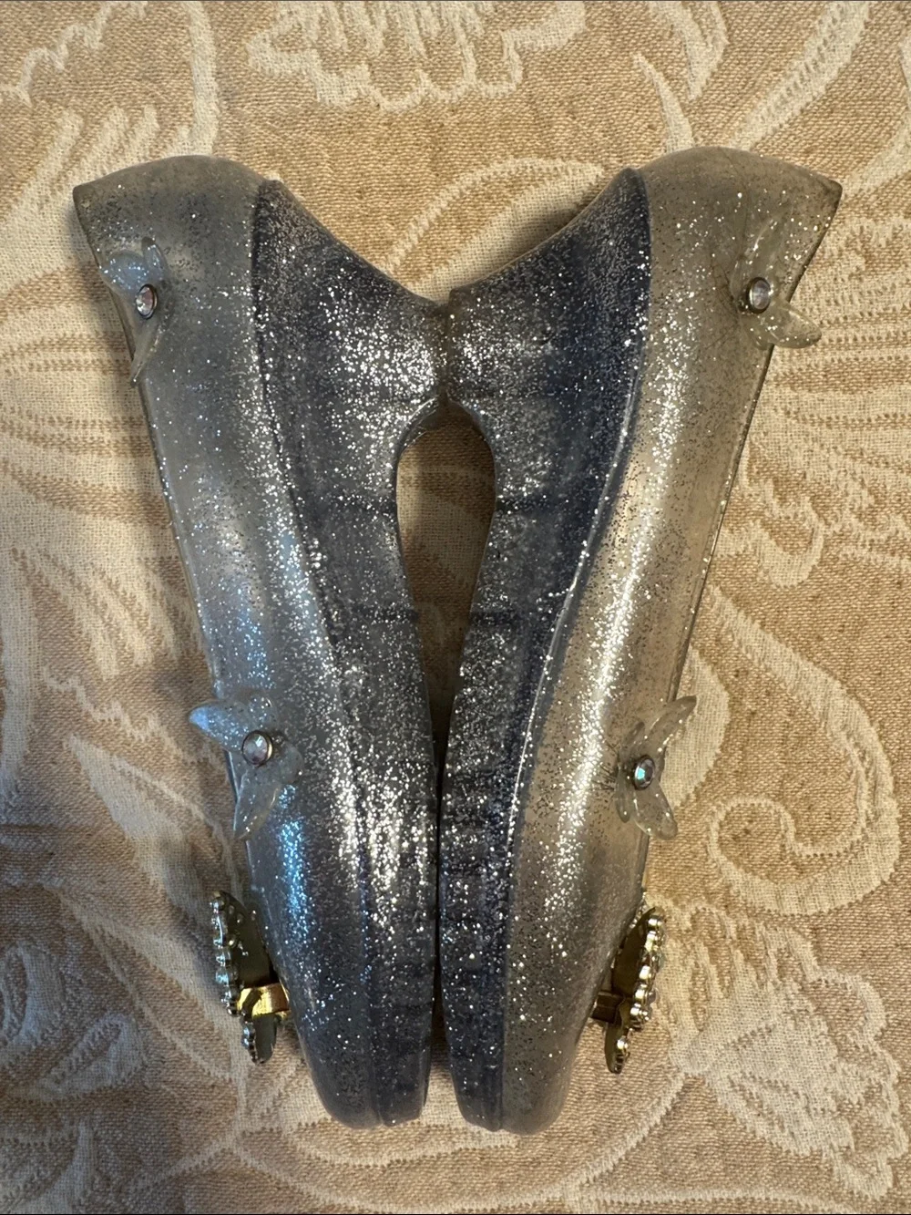 Disney Cinderella Glitter Butterfly Glass Slipper Heels | Girls Size 13/1